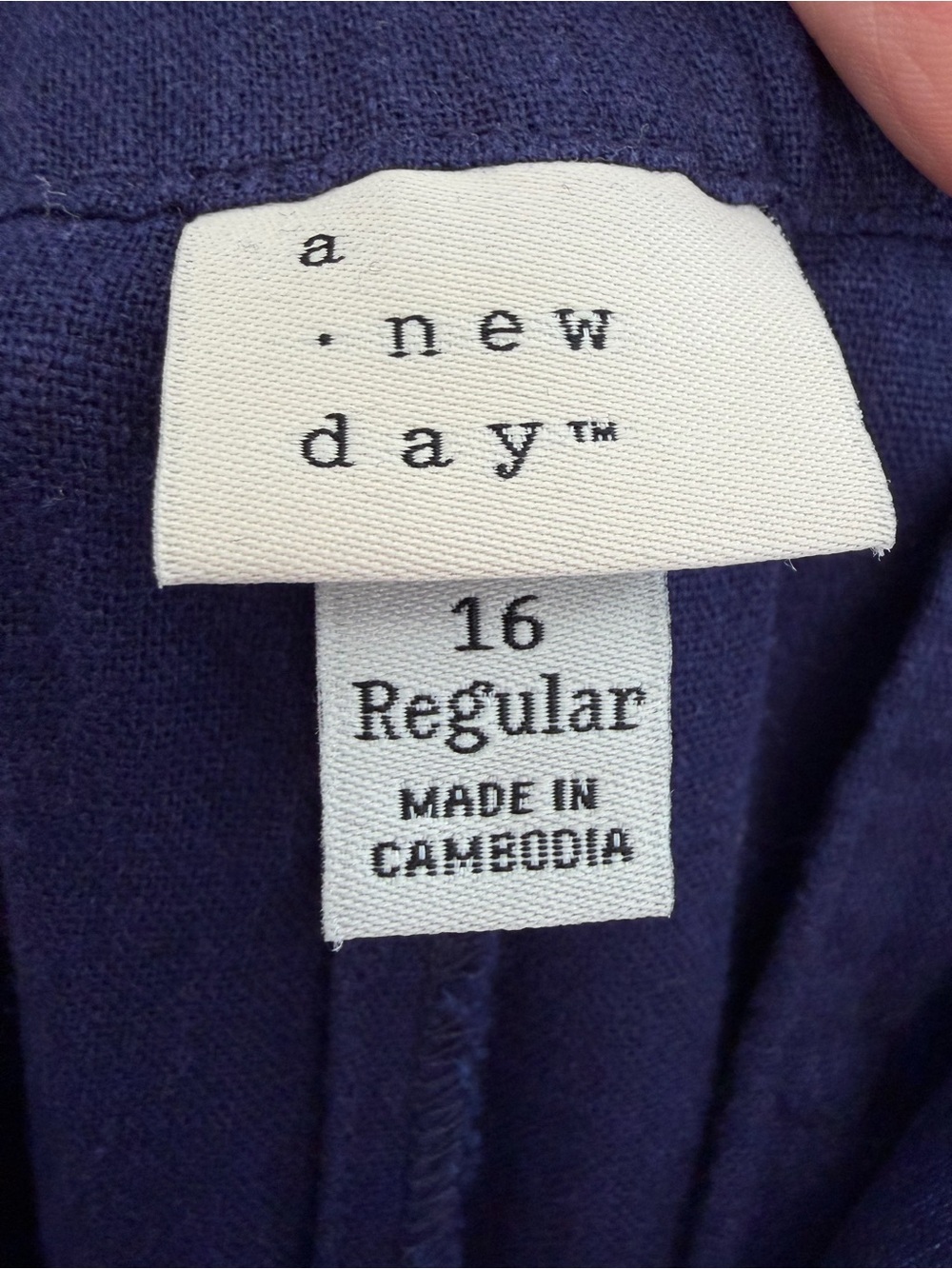 A New Day NWT Navy Linen Blend Cropped Wide Leg Pants Size 16 NWT - Picture 4 of 15